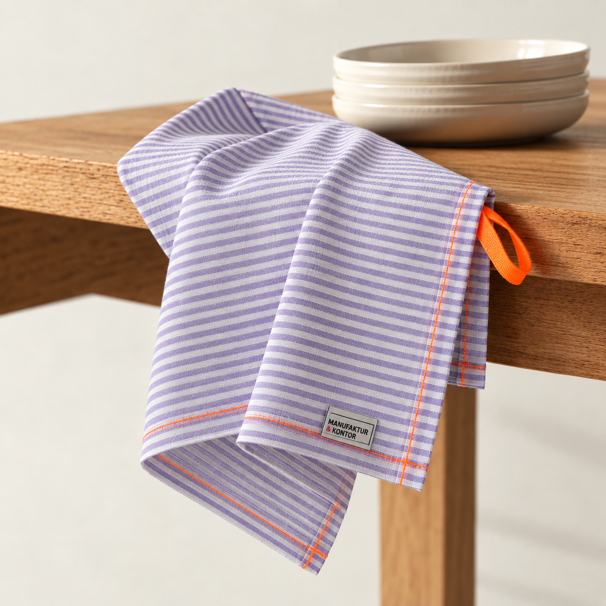 Geschirrtuch BW-Leinen Mix – Flieder Stripes
