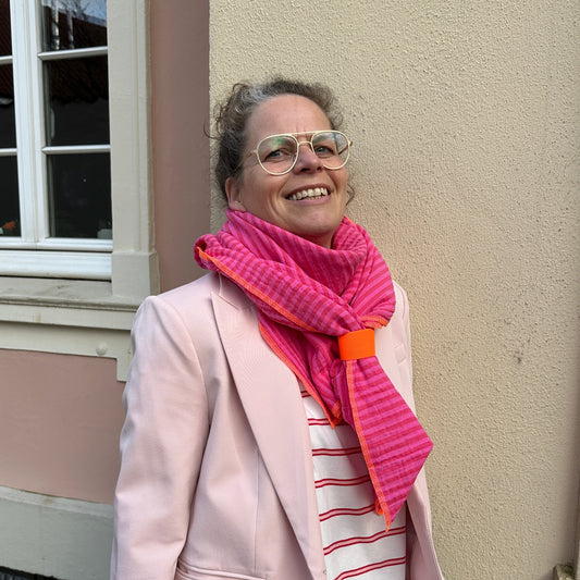 Tuch Musselin - Stripe Pink