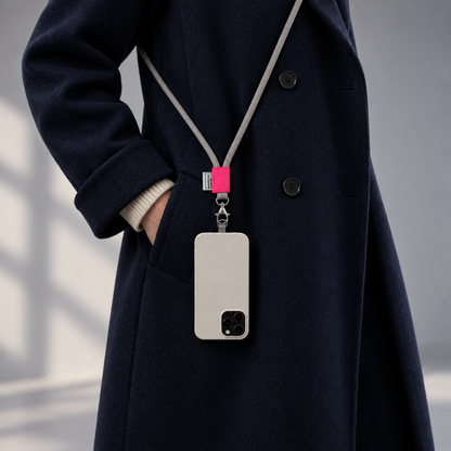 Phone Chain – Grau | Neonpink