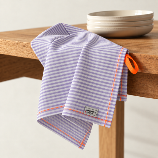 Geschirrtuch BW-Leinen Mix – Flieder Stripes