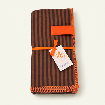 Tuch Musselin Stripe - Braun