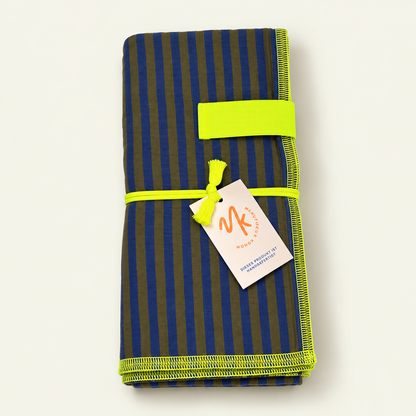 Tuch Musselin Stripe - Dunkelblau