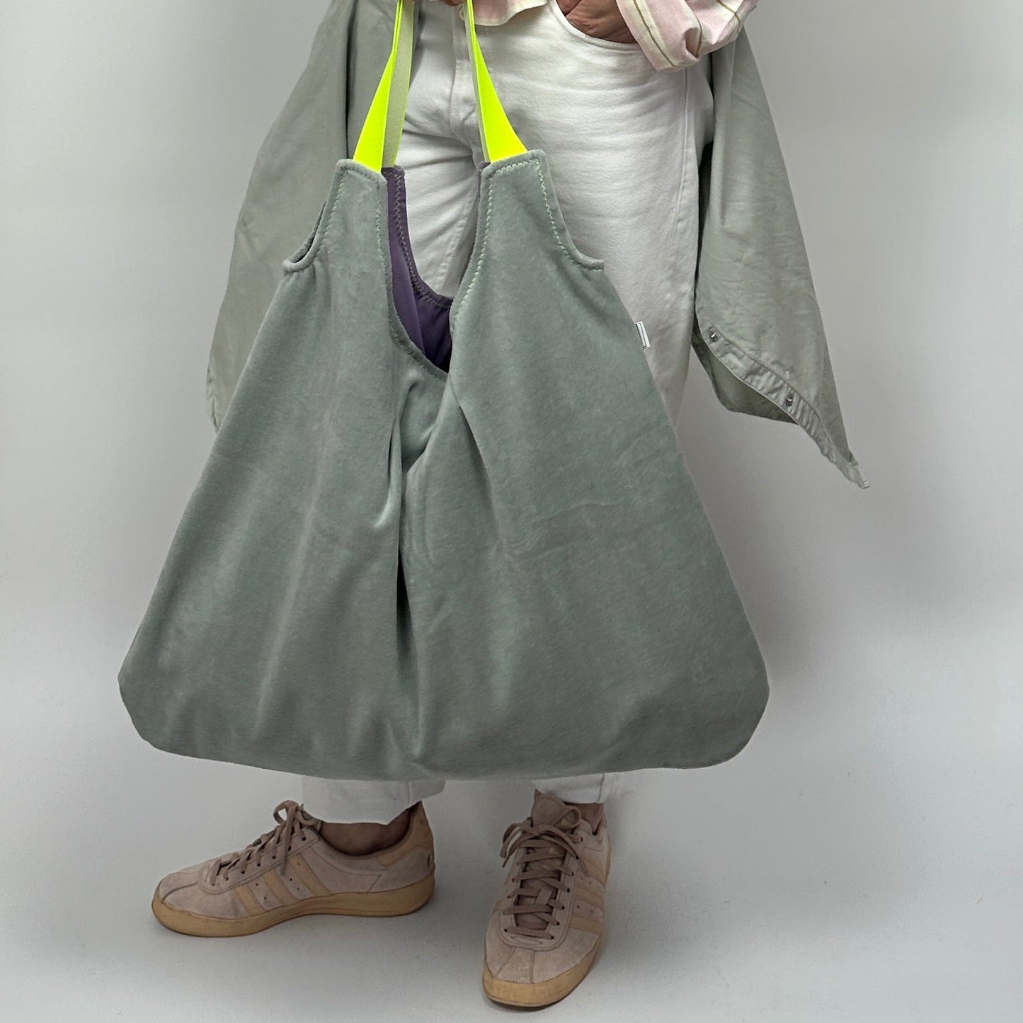 Shopper Nicky Velours - Seegras