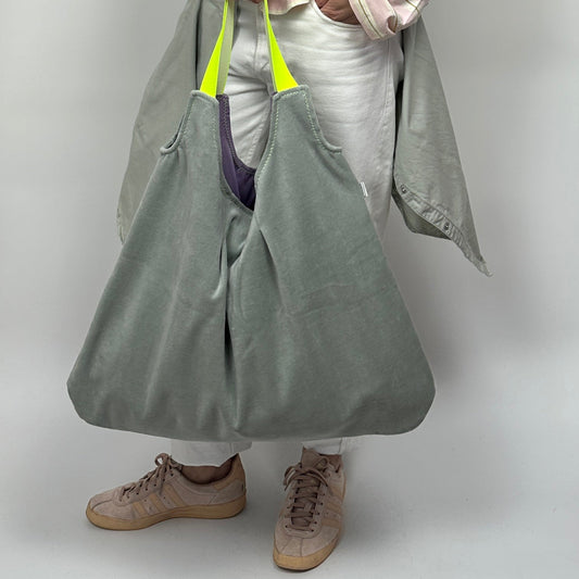 Shopper Nicky Velours - Seegras