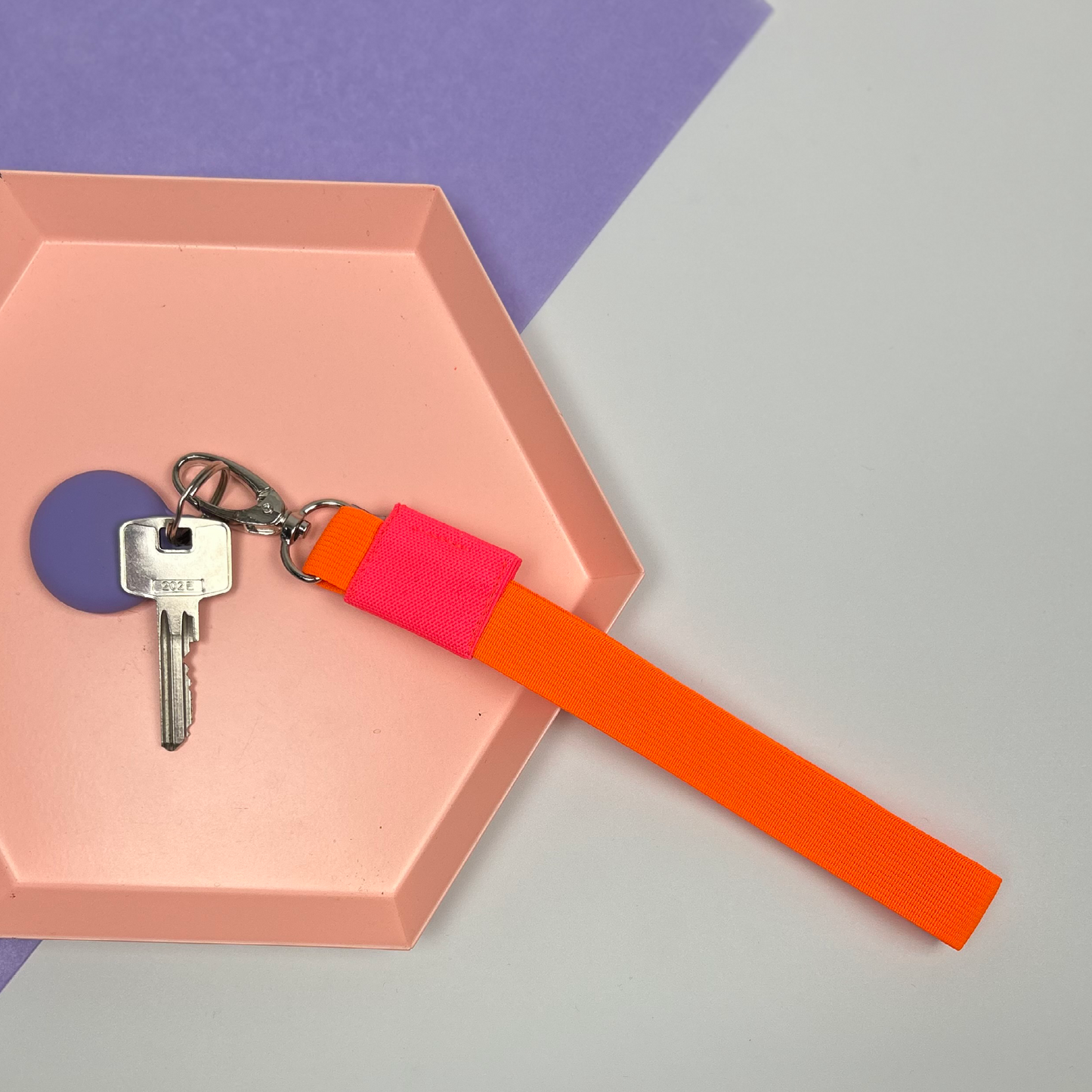 Key Strap - Orange / Neon Pink