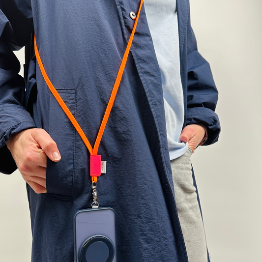Phone Chain - Orange / Neon Pink