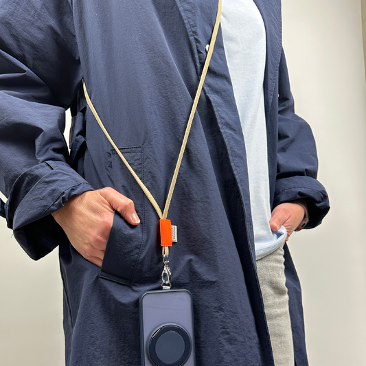 Phone Chain - Sand / Neon Orange