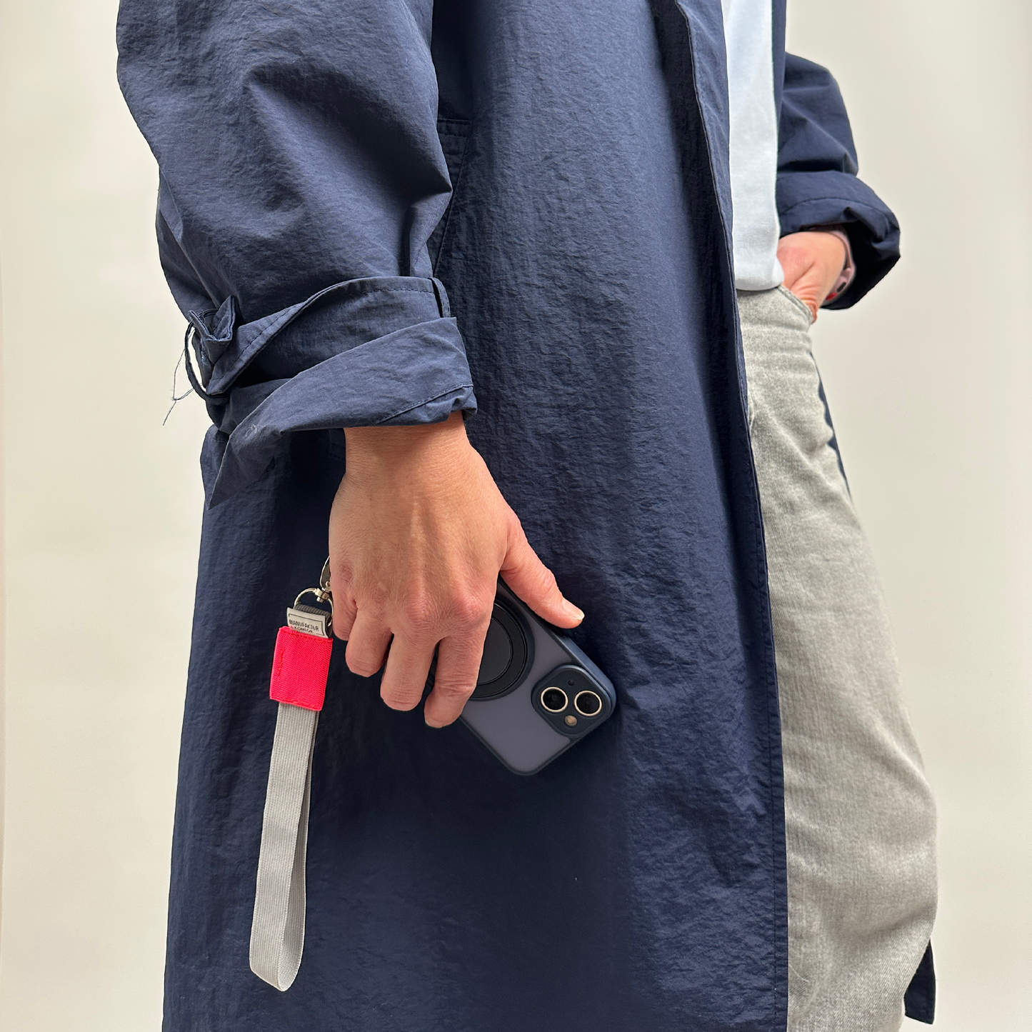 Phone Strap - Grau / Neon Pink