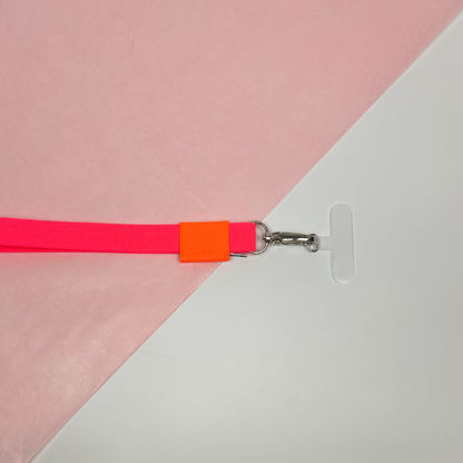 Phone Strap - Pink / Neon Orange