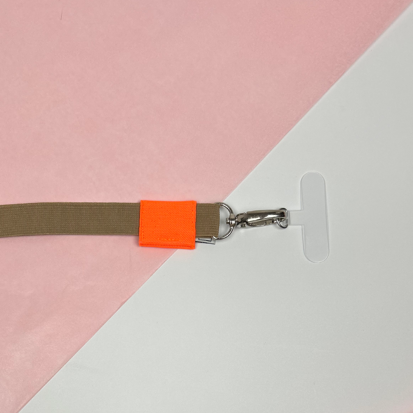 Phone Strap - Sand / Neon Orange