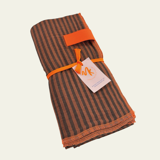 Tuch Musselin -  Stripe Mocca