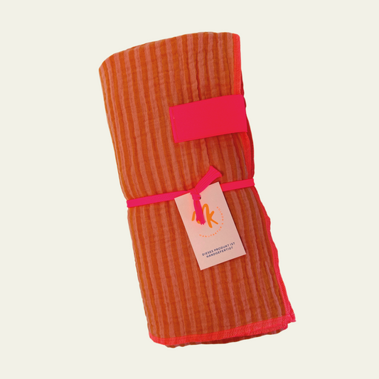 Tuch Musselin - Stripe Orange
