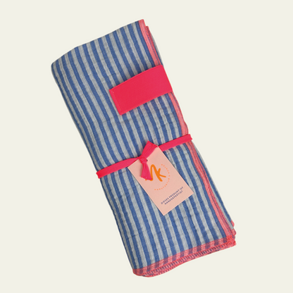Tuch Musselin - Stripe Blau