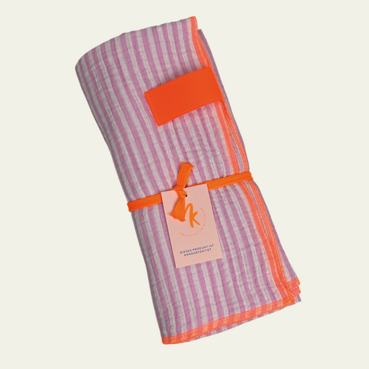 Tuch Musselin - Stripe Rosa